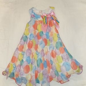NWT Bonnie Jean Watercolor pleated swing dress 2T